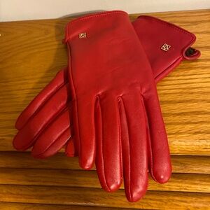 NappaNovem 2016 Collection Nappa Red Leather Gloves with Warm Brown Lining SizeL